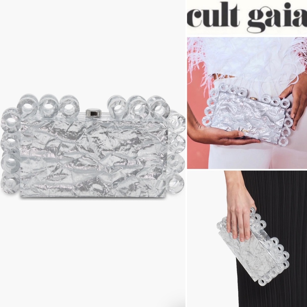 Cult Gaia Harlow Clutch Bag in Sliver - Picture 1 of 10
